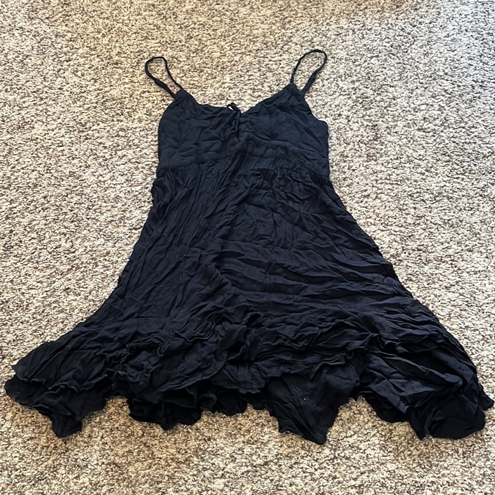 Free People Mini Black Multi Layer Float Dress - image 1